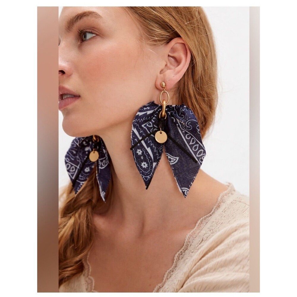 NWT Free People Ariana Ost Mae Scarf Dangle Earrings